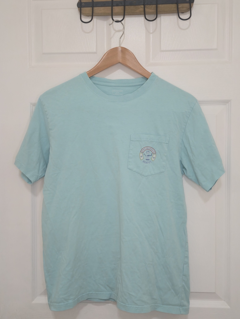 Men's Southern Tide Pocket Crewneck T-Shirt in Light Aqua
